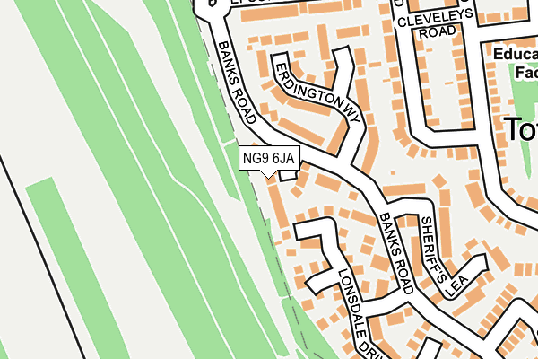 NG9 6JA map - OS OpenMap – Local (Ordnance Survey)