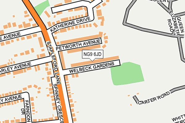 NG9 6JD map - OS OpenMap – Local (Ordnance Survey)