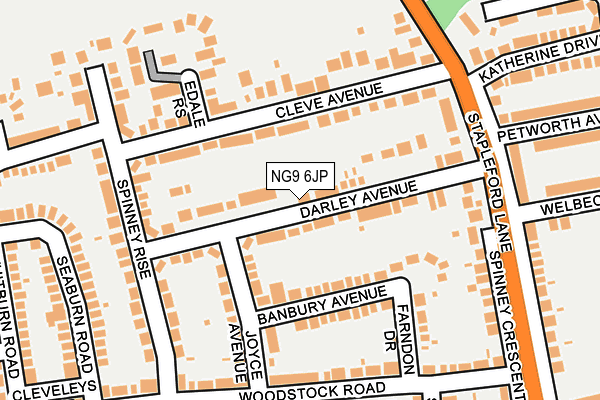 NG9 6JP map - OS OpenMap – Local (Ordnance Survey)