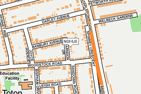 NG9 6JS map - OS OpenMap – Local (Ordnance Survey)