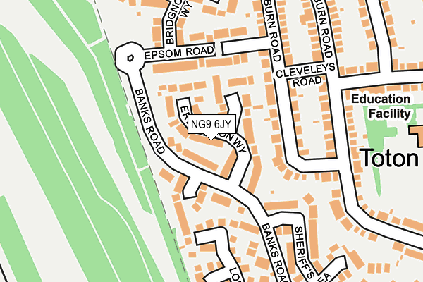 NG9 6JY map - OS OpenMap – Local (Ordnance Survey)