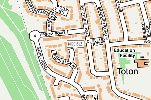 NG9 6JZ map - OS OpenMap – Local (Ordnance Survey)