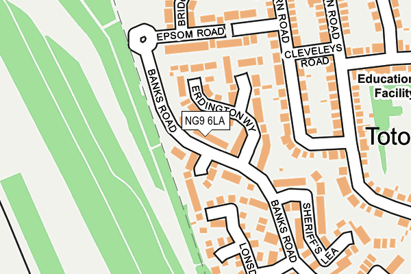 NG9 6LA map - OS OpenMap – Local (Ordnance Survey)