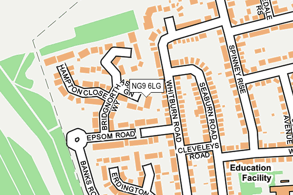 NG9 6LG map - OS OpenMap – Local (Ordnance Survey)