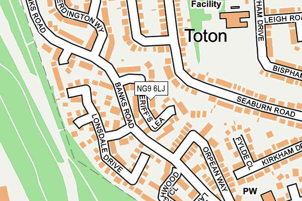 NG9 6LJ map - OS OpenMap – Local (Ordnance Survey)