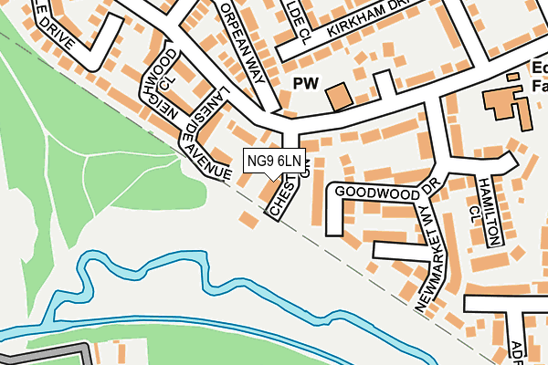 NG9 6LN map - OS OpenMap – Local (Ordnance Survey)