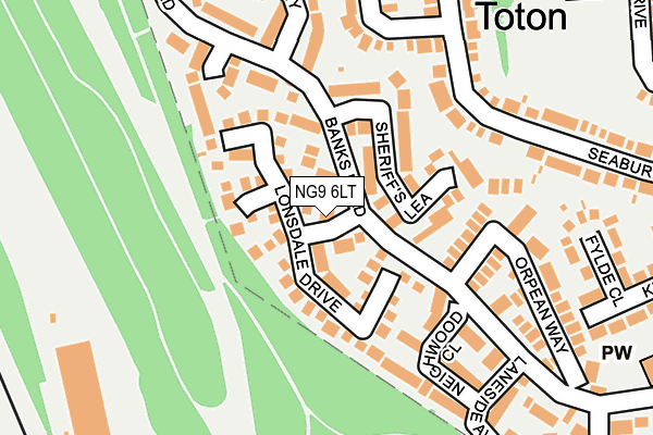 NG9 6LT map - OS OpenMap – Local (Ordnance Survey)