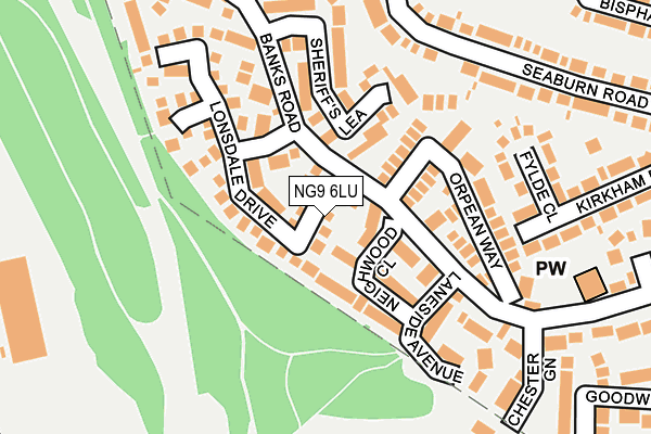 NG9 6LU map - OS OpenMap – Local (Ordnance Survey)