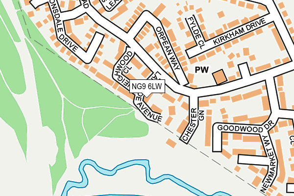 NG9 6LW map - OS OpenMap – Local (Ordnance Survey)