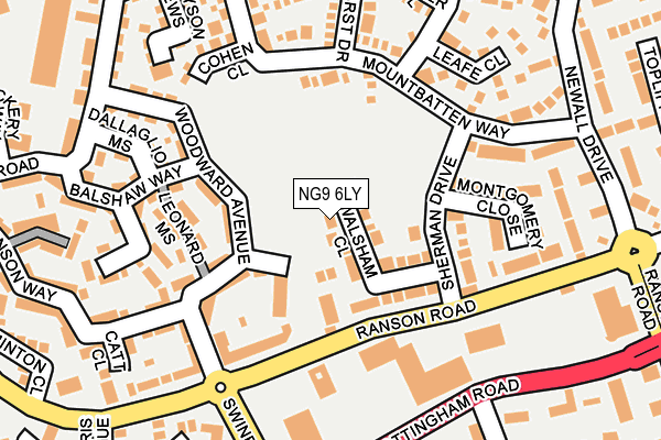 NG9 6LY map - OS OpenMap – Local (Ordnance Survey)
