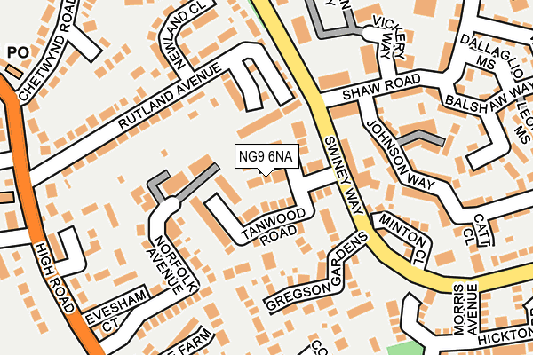 NG9 6NA map - OS OpenMap – Local (Ordnance Survey)