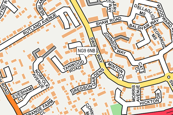 NG9 6NB map - OS OpenMap – Local (Ordnance Survey)