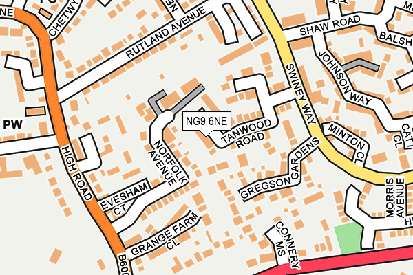 NG9 6NE map - OS OpenMap – Local (Ordnance Survey)