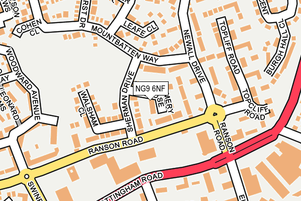 NG9 6NF map - OS OpenMap – Local (Ordnance Survey)