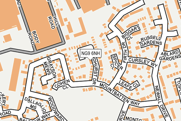 NG9 6NH map - OS OpenMap – Local (Ordnance Survey)