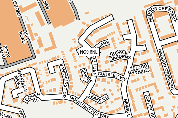 NG9 6NL map - OS OpenMap – Local (Ordnance Survey)