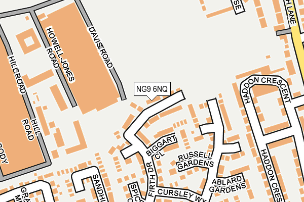 NG9 6NQ map - OS OpenMap – Local (Ordnance Survey)
