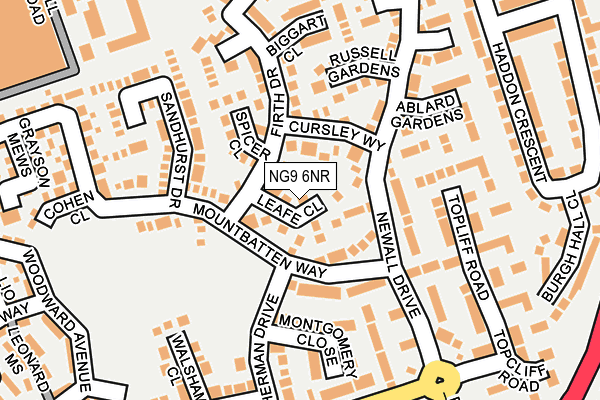 NG9 6NR map - OS OpenMap – Local (Ordnance Survey)