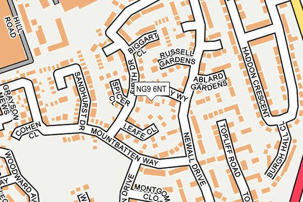 NG9 6NT map - OS OpenMap – Local (Ordnance Survey)