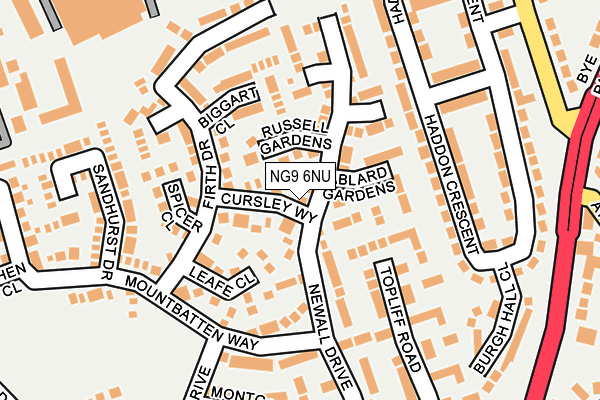 NG9 6NU map - OS OpenMap – Local (Ordnance Survey)