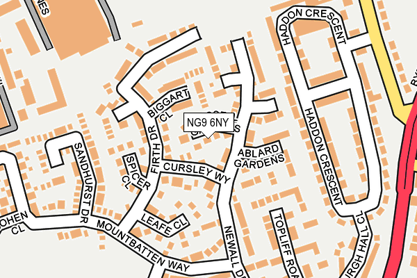 NG9 6NY map - OS OpenMap – Local (Ordnance Survey)