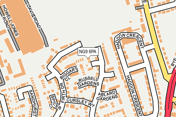 NG9 6PA map - OS OpenMap – Local (Ordnance Survey)
