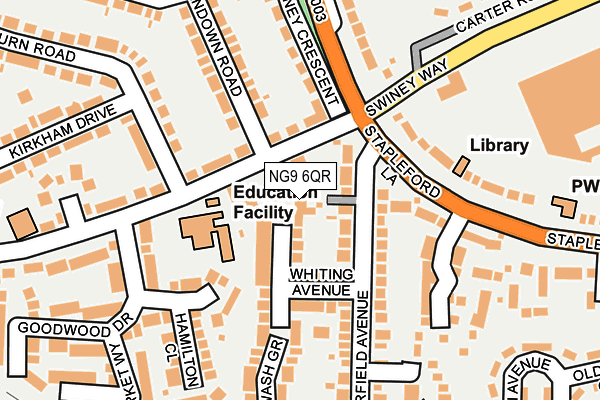 NG9 6QR map - OS OpenMap – Local (Ordnance Survey)