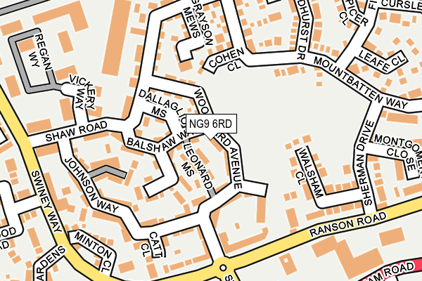 NG9 6RD map - OS OpenMap – Local (Ordnance Survey)