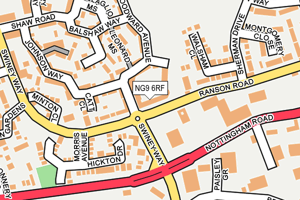 NG9 6RF map - OS OpenMap – Local (Ordnance Survey)