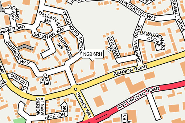 NG9 6RH map - OS OpenMap – Local (Ordnance Survey)