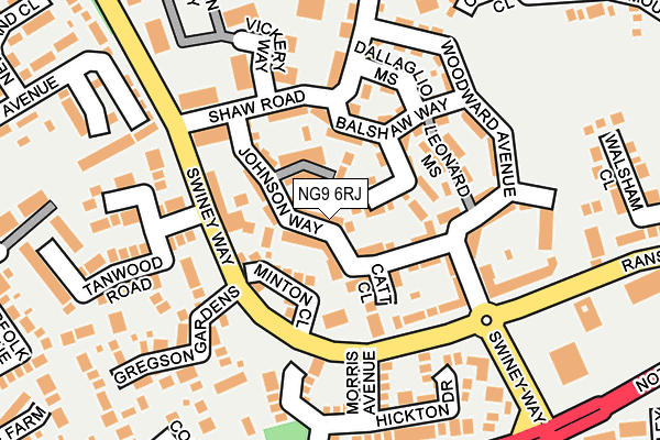 NG9 6RJ map - OS OpenMap – Local (Ordnance Survey)