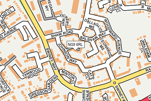 NG9 6RL map - OS OpenMap – Local (Ordnance Survey)