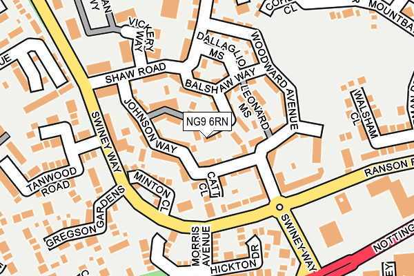 NG9 6RN map - OS OpenMap – Local (Ordnance Survey)