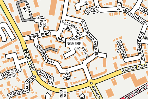 NG9 6RP map - OS OpenMap – Local (Ordnance Survey)