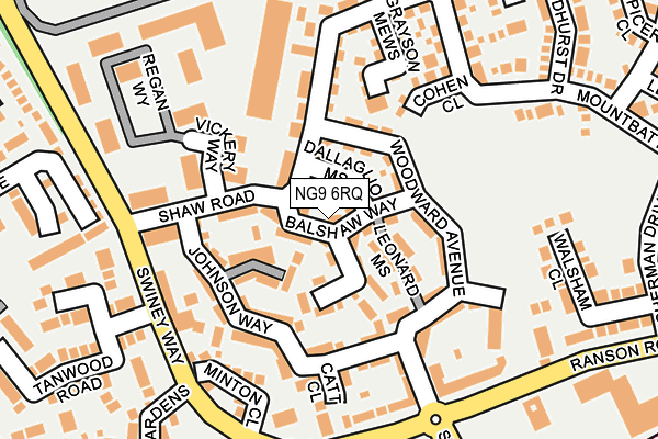 NG9 6RQ map - OS OpenMap – Local (Ordnance Survey)