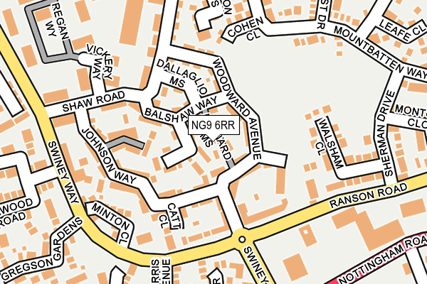 NG9 6RR map - OS OpenMap – Local (Ordnance Survey)