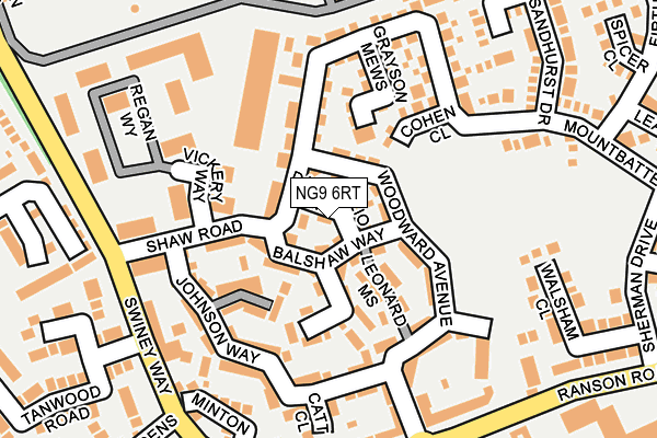 NG9 6RT map - OS OpenMap – Local (Ordnance Survey)