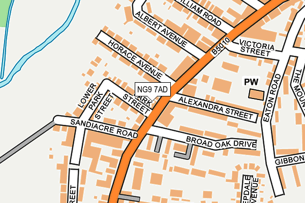 NG9 7AD map - OS OpenMap – Local (Ordnance Survey)