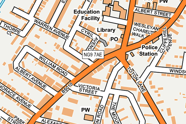 NG9 7AE map - OS OpenMap – Local (Ordnance Survey)
