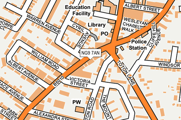 NG9 7AN map - OS OpenMap – Local (Ordnance Survey)