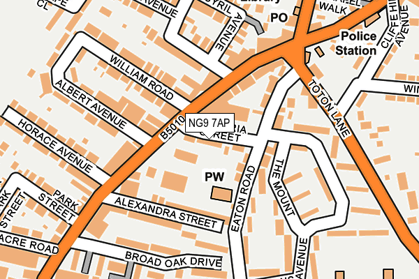 NG9 7AP map - OS OpenMap – Local (Ordnance Survey)