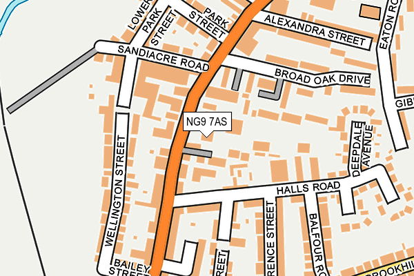 NG9 7AS map - OS OpenMap – Local (Ordnance Survey)