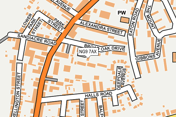NG9 7AX map - OS OpenMap – Local (Ordnance Survey)