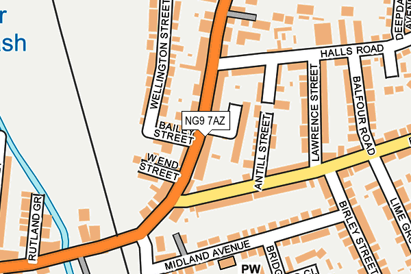 NG9 7AZ map - OS OpenMap – Local (Ordnance Survey)
