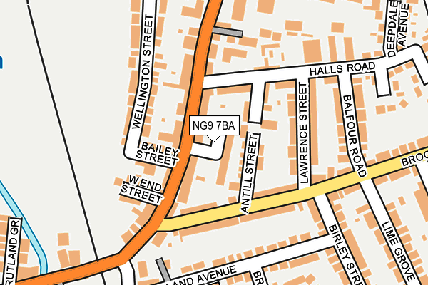 NG9 7BA map - OS OpenMap – Local (Ordnance Survey)