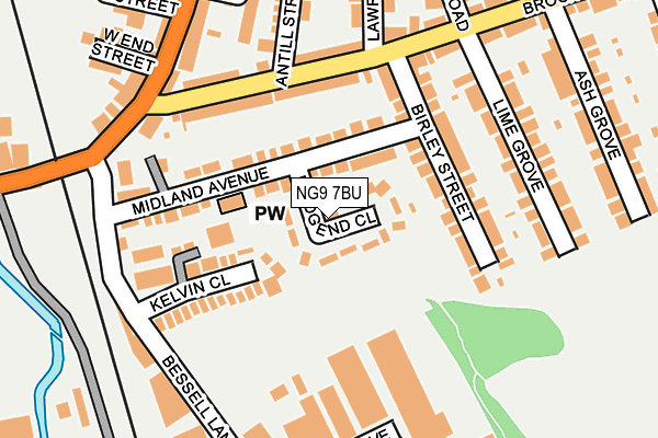 NG9 7BU map - OS OpenMap – Local (Ordnance Survey)