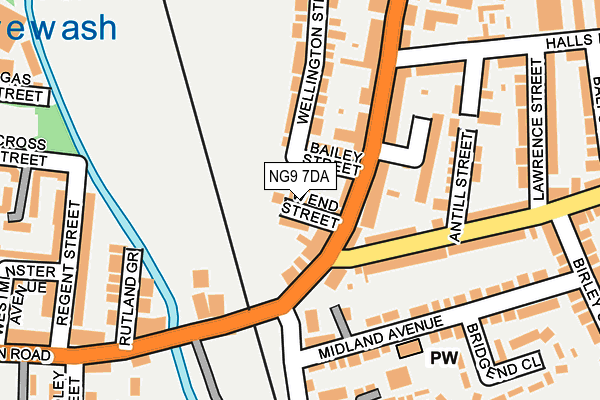 NG9 7DA map - OS OpenMap – Local (Ordnance Survey)