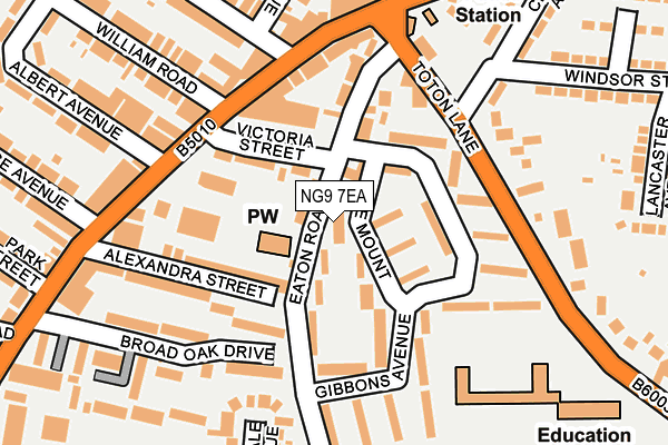 NG9 7EA map - OS OpenMap – Local (Ordnance Survey)