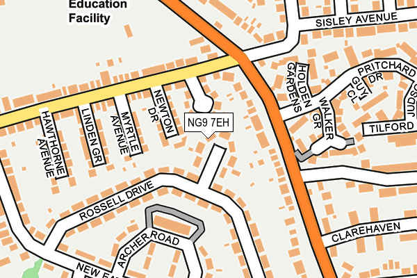 NG9 7EH map - OS OpenMap – Local (Ordnance Survey)