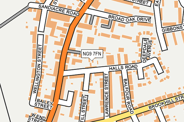 NG9 7FN map - OS OpenMap – Local (Ordnance Survey)